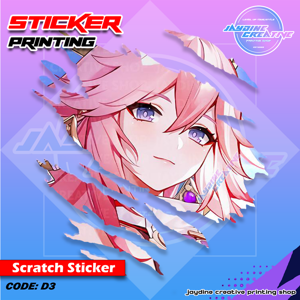 Genshin Impact Inspired Scratch Design Sticker