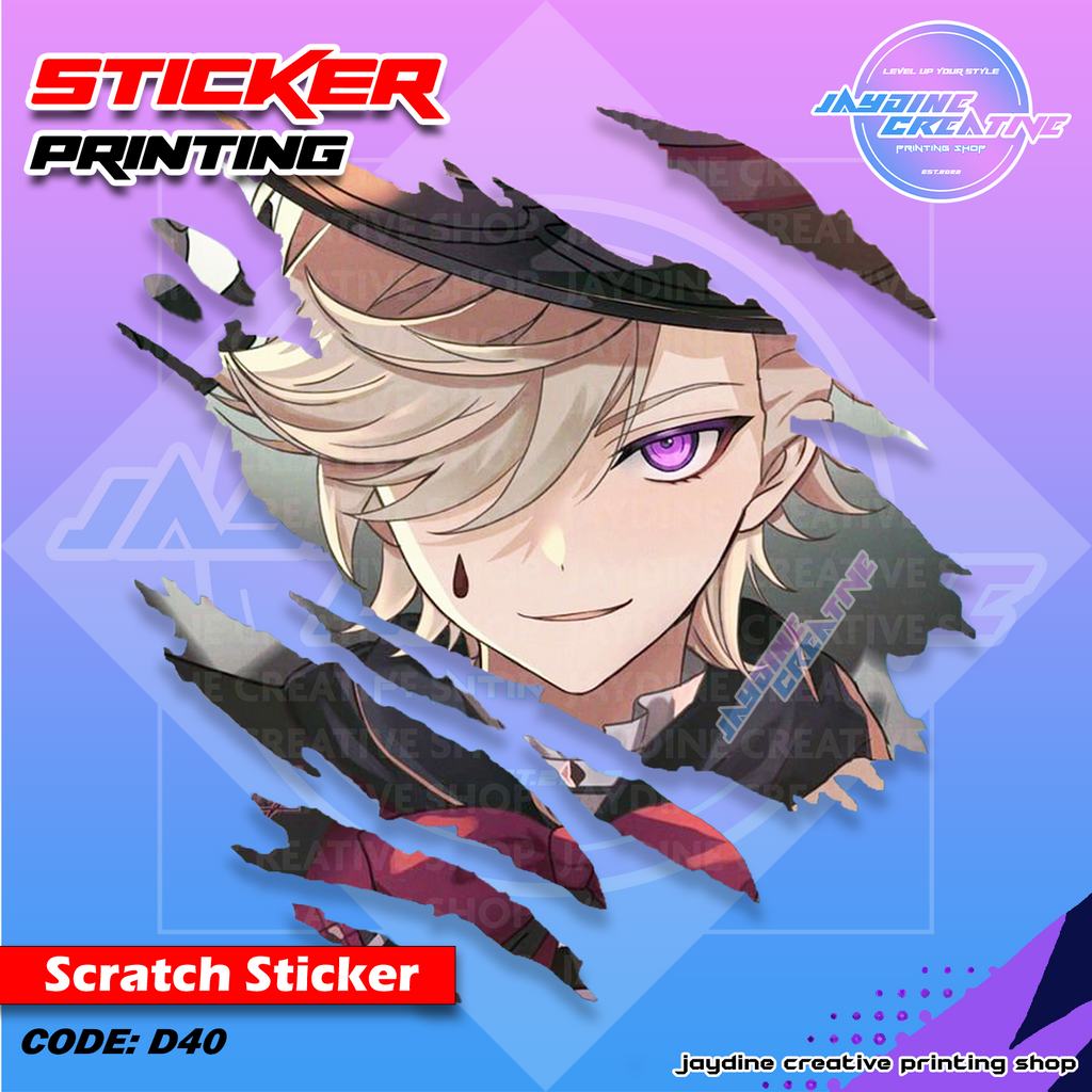 Genshin Impact Inspired Scratch Design Sticker