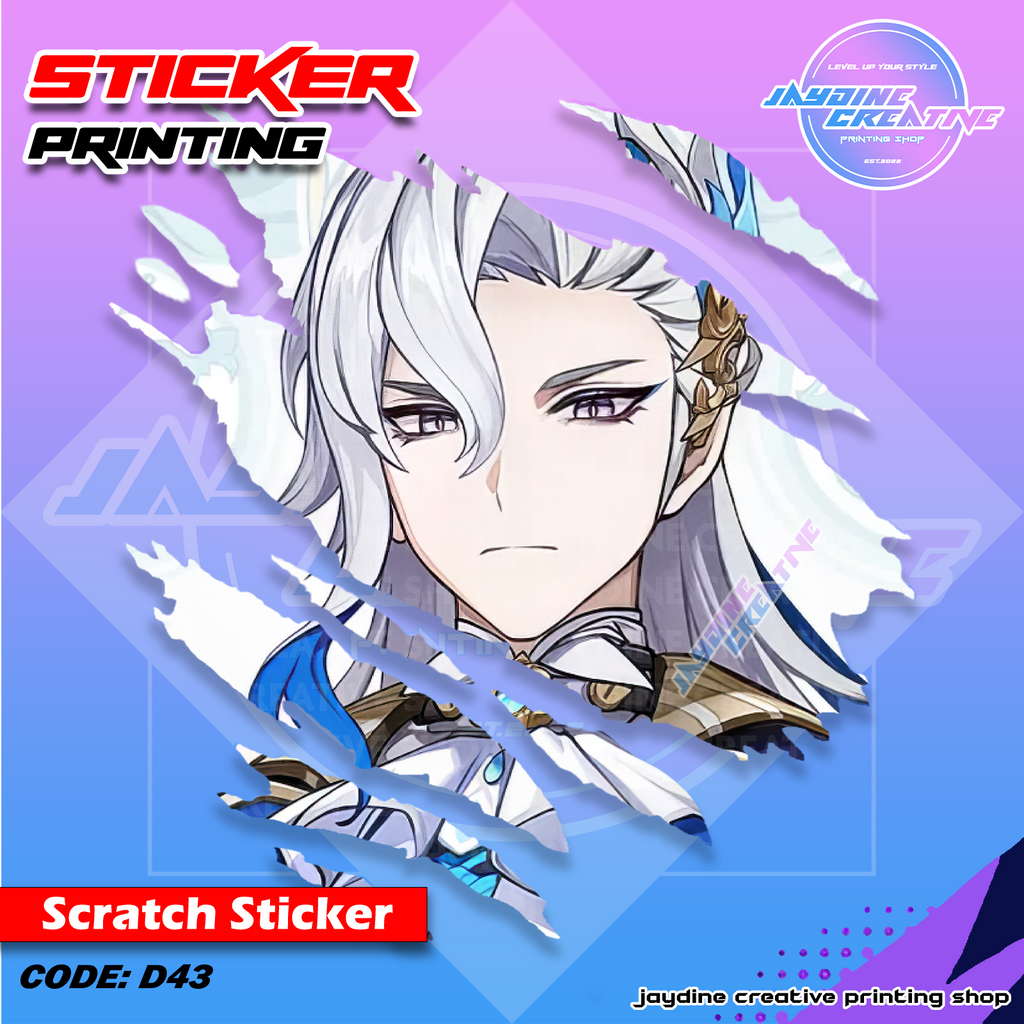 Genshin Impact Inspired Scratch Design Sticker