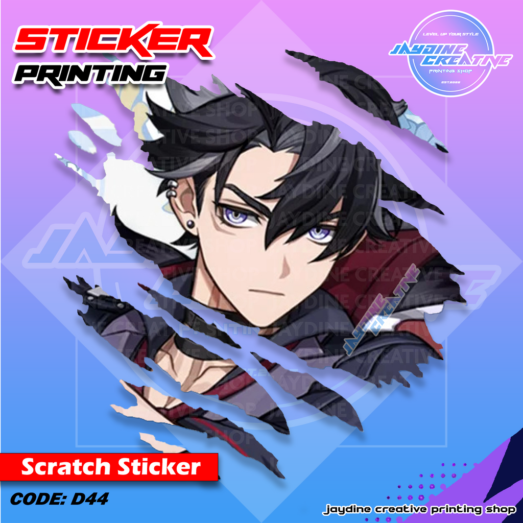 Genshin Impact Inspired Scratch Design Sticker