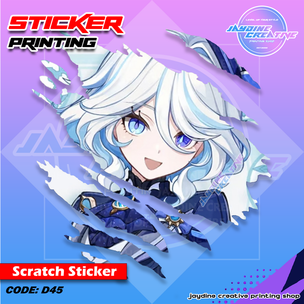 Genshin Impact Inspired Scratch Design Sticker