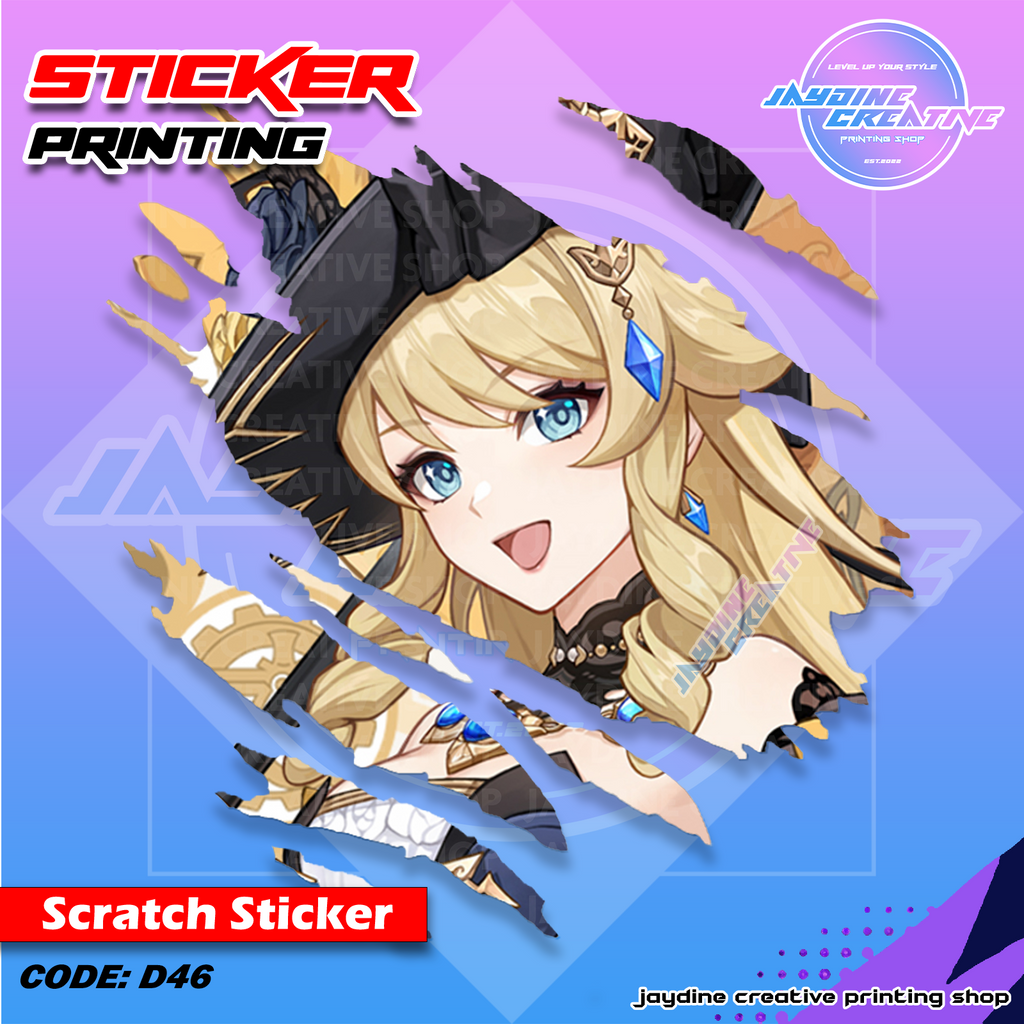 Genshin Impact Inspired Scratch Design Sticker
