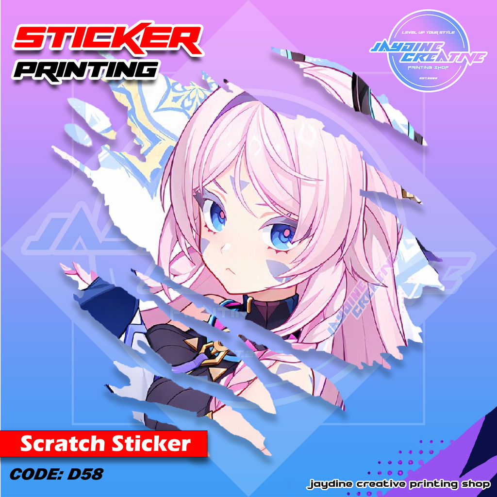 Genshin Impact Inspired Scratch Design Sticker