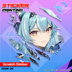 Genshin Impact Inspired Scratch Design Sticker