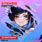 Genshin Impact Inspired Scratch Design Sticker