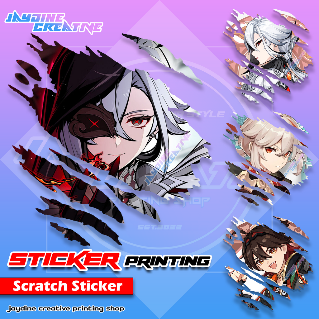 Genshin Impact Inspired Scratch Design Sticker