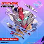 Gundam Inspired Scratch Design Sticker