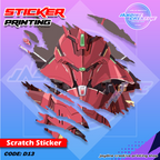 Gundam Inspired Scratch Design Sticker