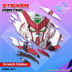 Gundam Inspired Scratch Design Sticker