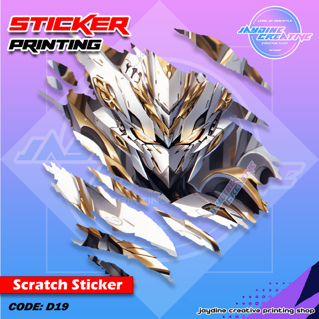 Gundam Inspired Scratch Design Sticker