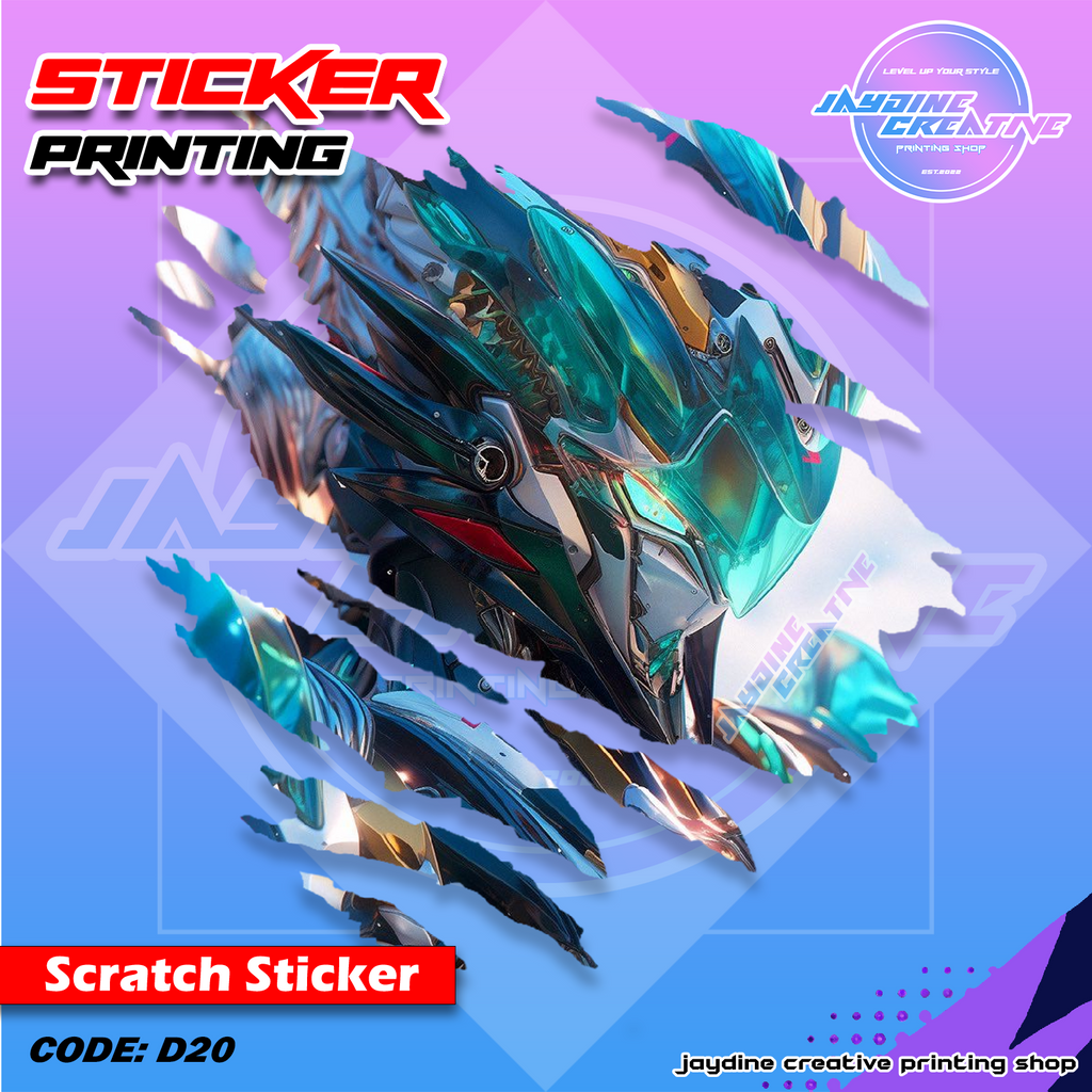 Gundam Inspired Scratch Design Sticker