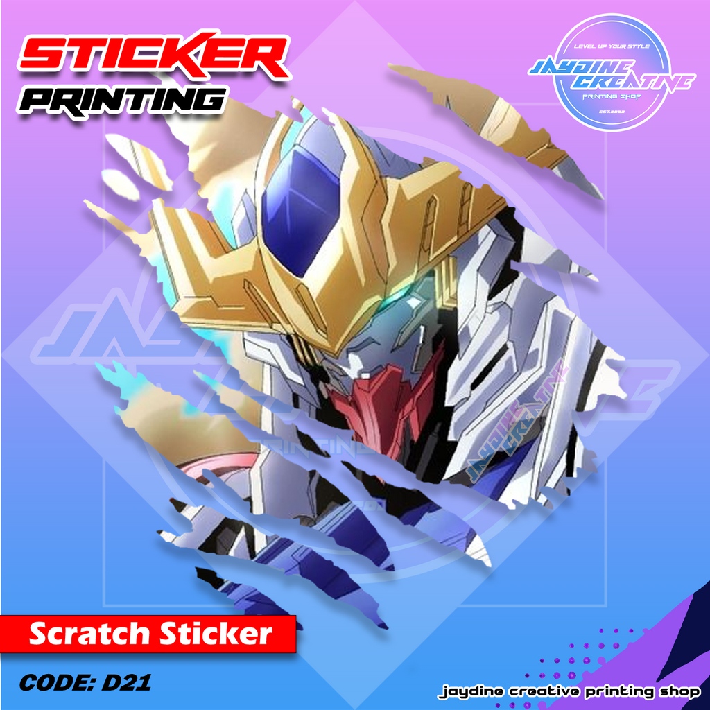 Gundam Inspired Scratch Design Sticker