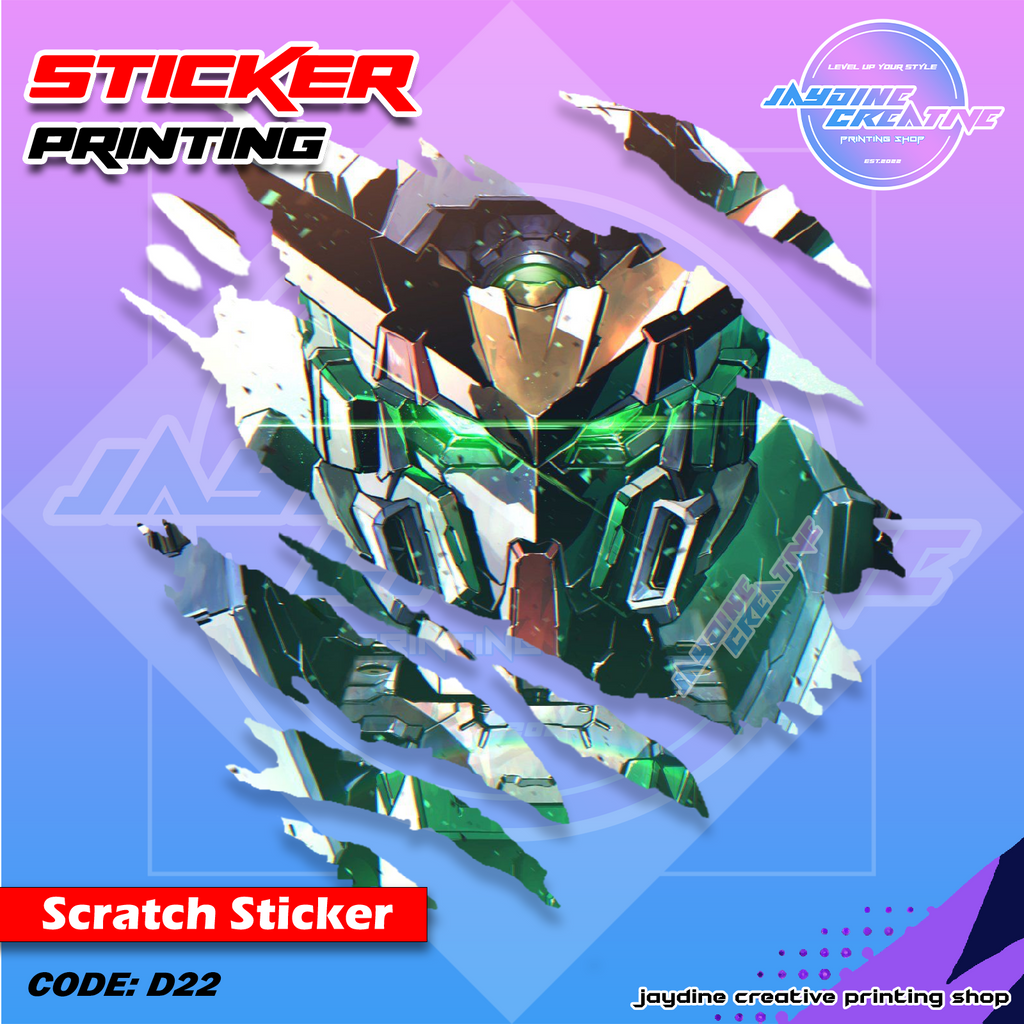 Gundam Inspired Scratch Design Sticker