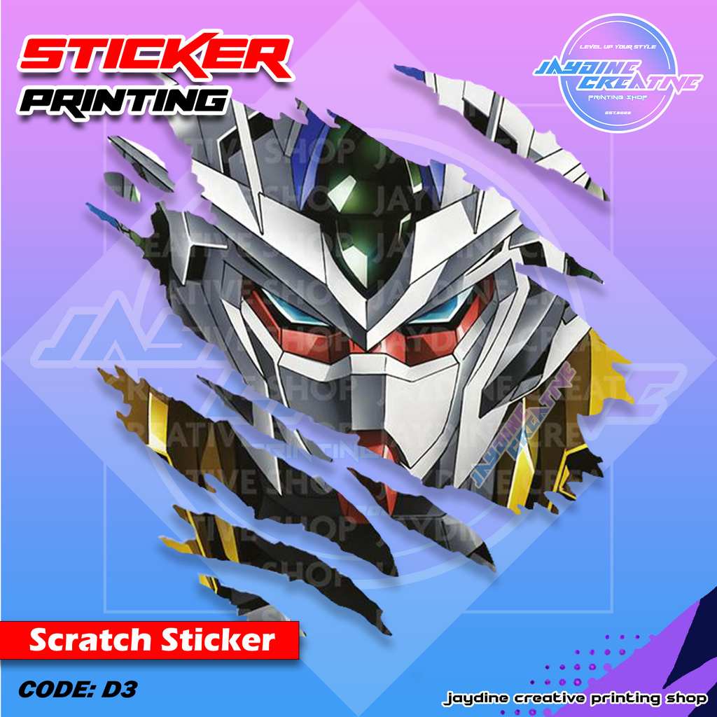 Gundam Inspired Scratch Design Sticker