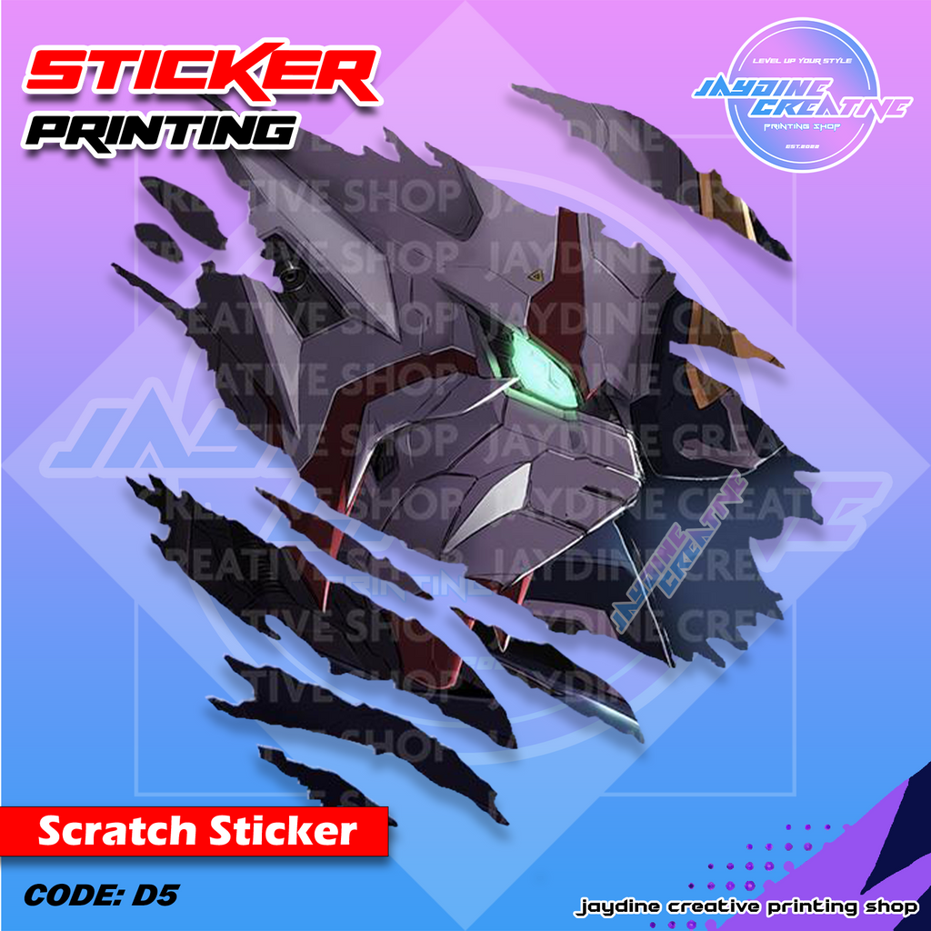 Gundam Inspired Scratch Design Sticker