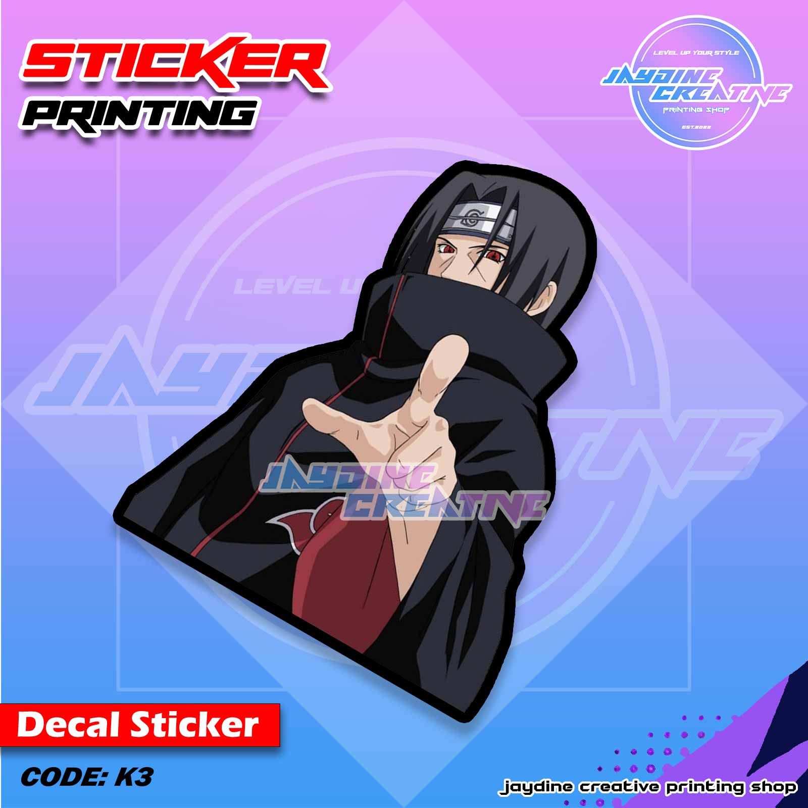 Akatsuki Itachi Inspired Peeker Sticker