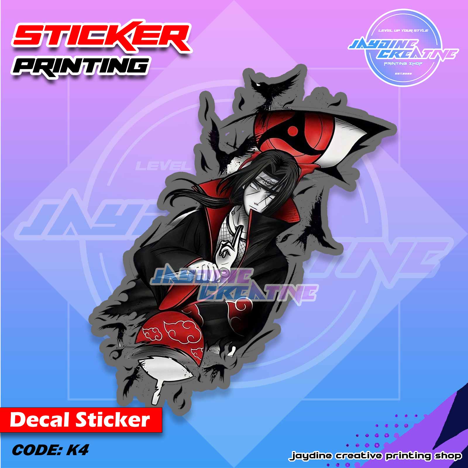 Akatsuki Itachi Inspired Peeker Sticker