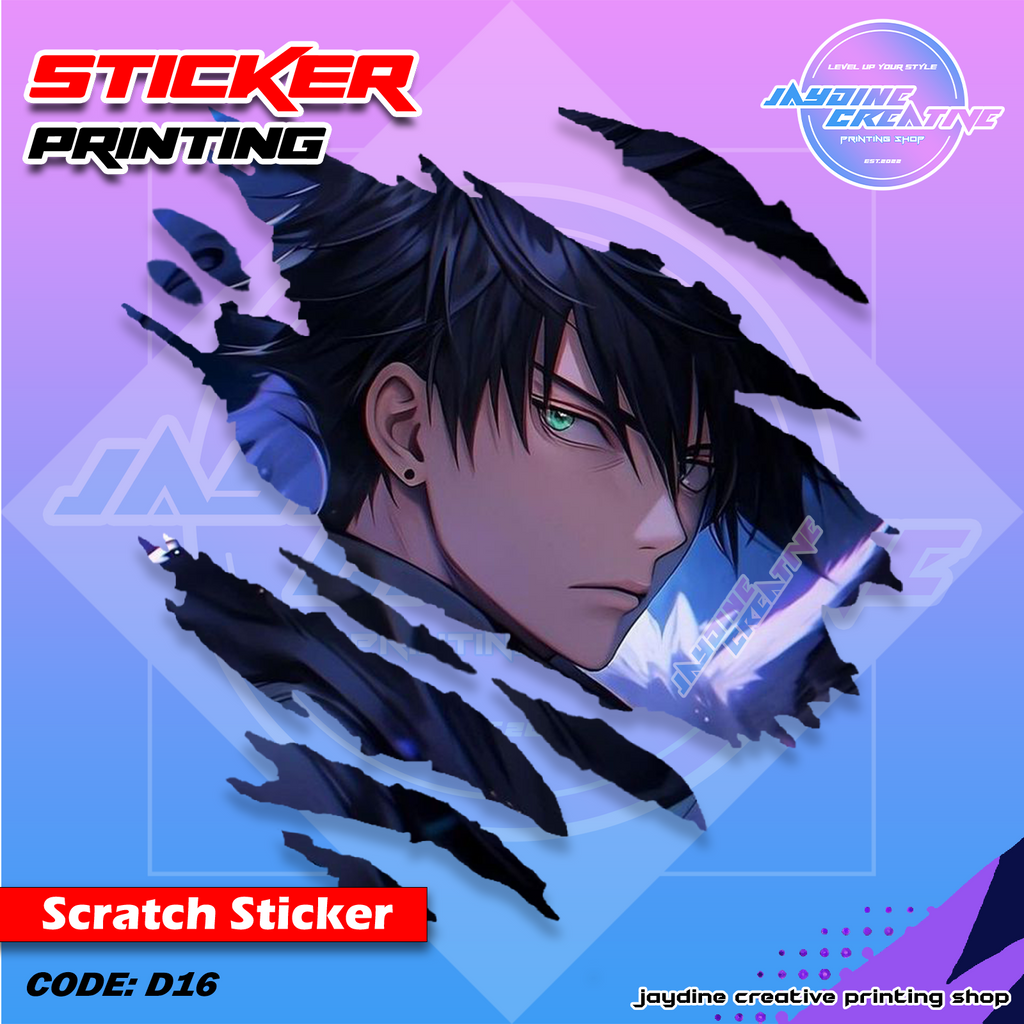 Jujutsu Kaisen Inspired Scratch Design Sticker
