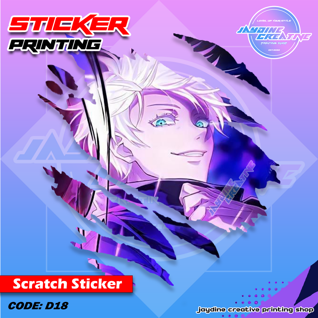 Jujutsu Kaisen Inspired Scratch Design Sticker