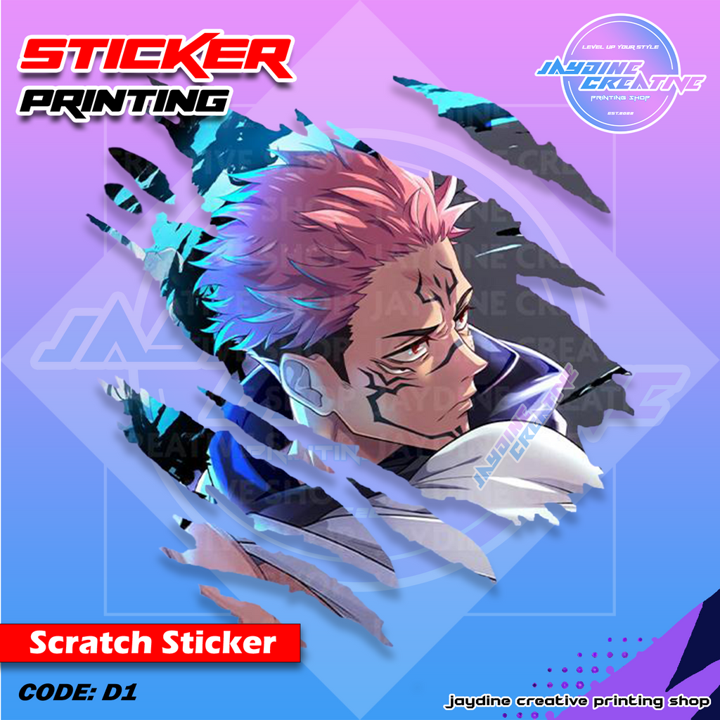 Jujutsu Kaisen Inspired Scratch Design Sticker
