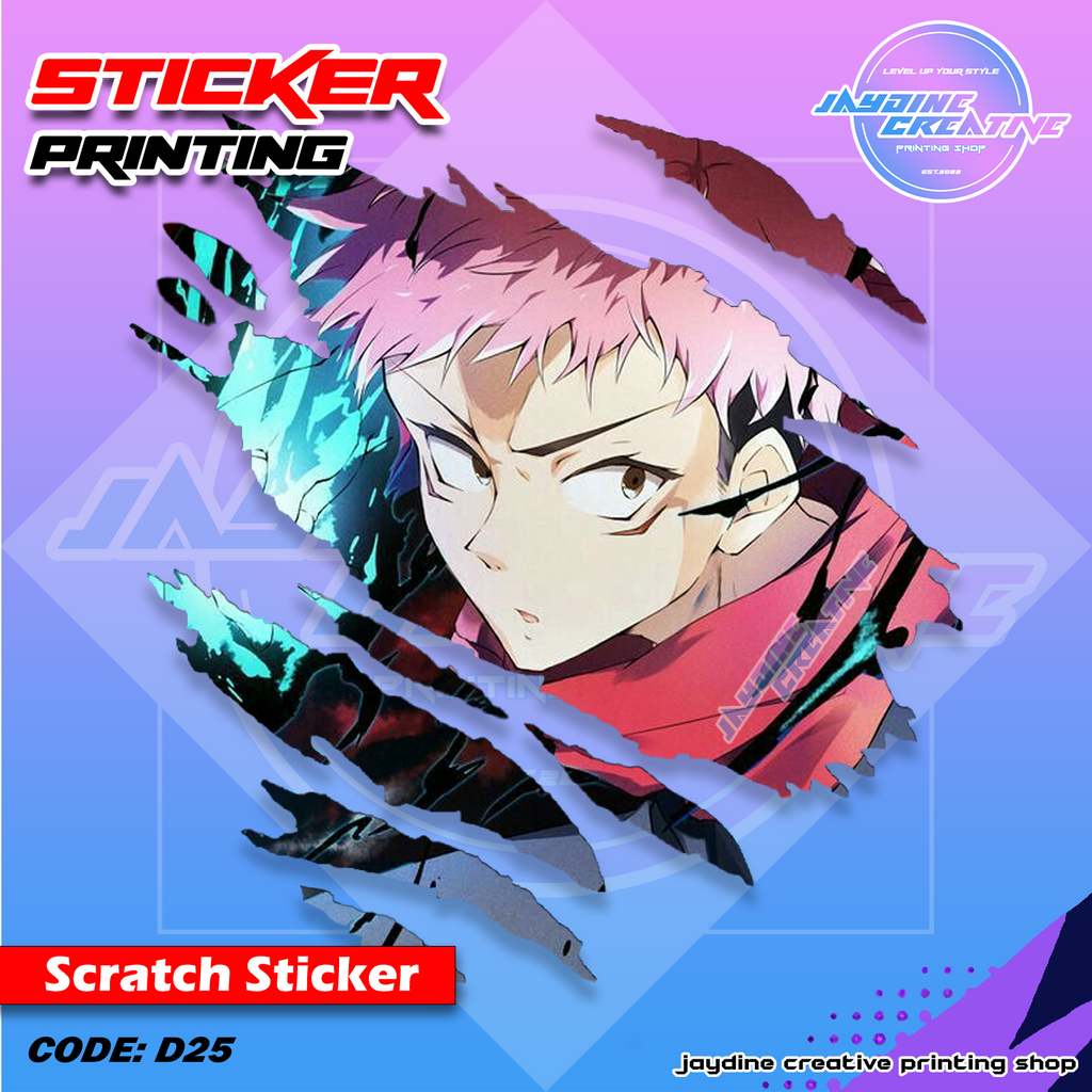 Jujutsu Kaisen Inspired Scratch Design Sticker