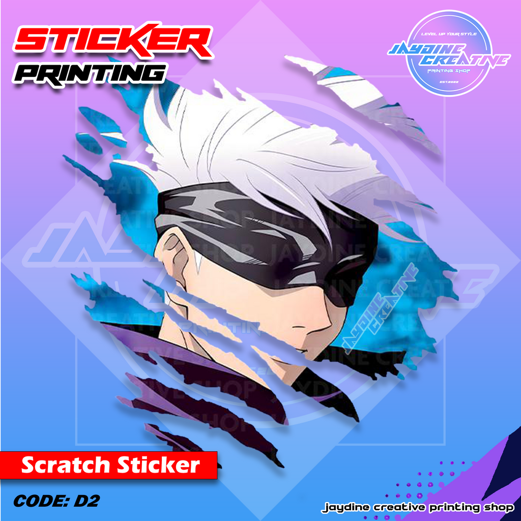 Jujutsu Kaisen Inspired Scratch Design Sticker