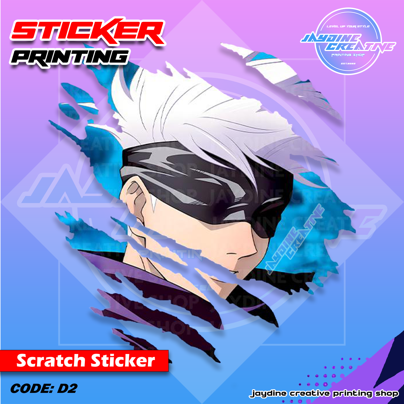 Jujutsu Kaisen Inspired Scratch Design Sticker