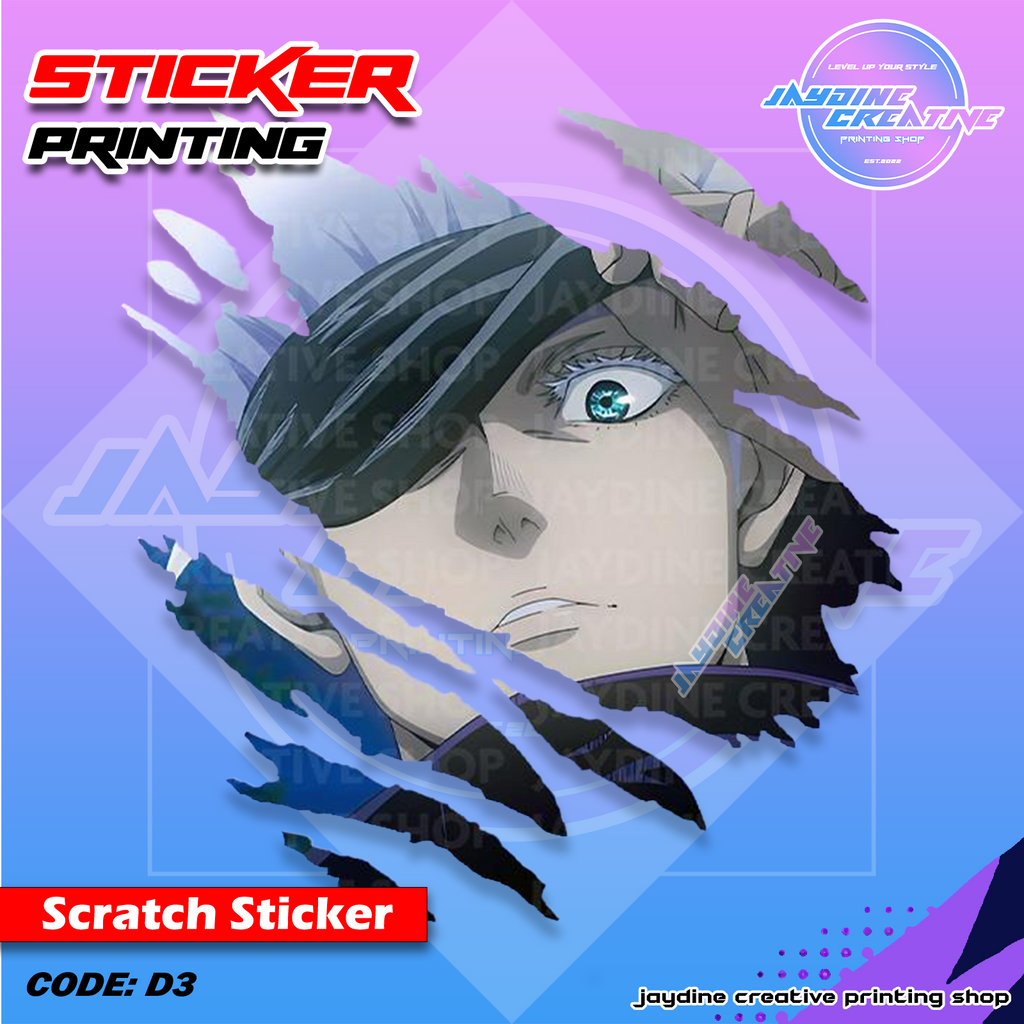 Jujutsu Kaisen Inspired Scratch Design Sticker