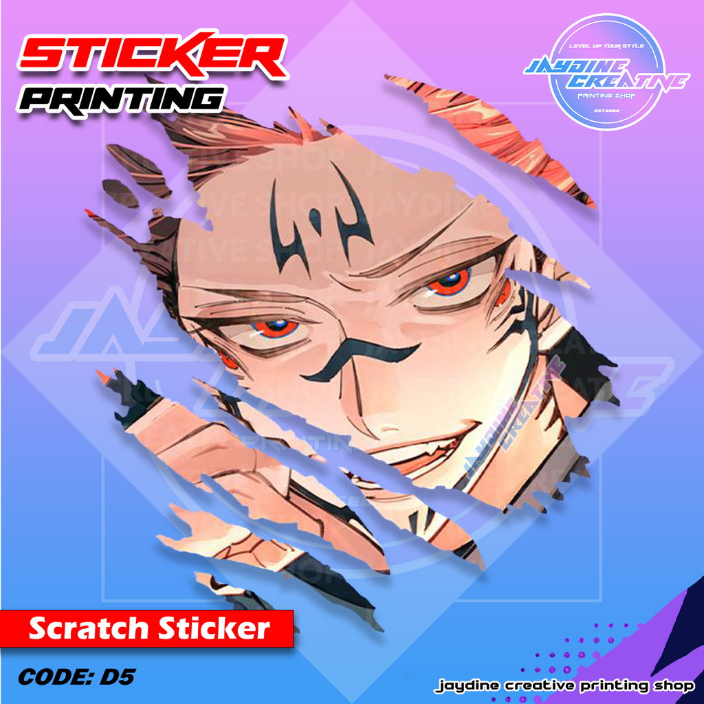 Jujutsu Kaisen Inspired Scratch Design Sticker