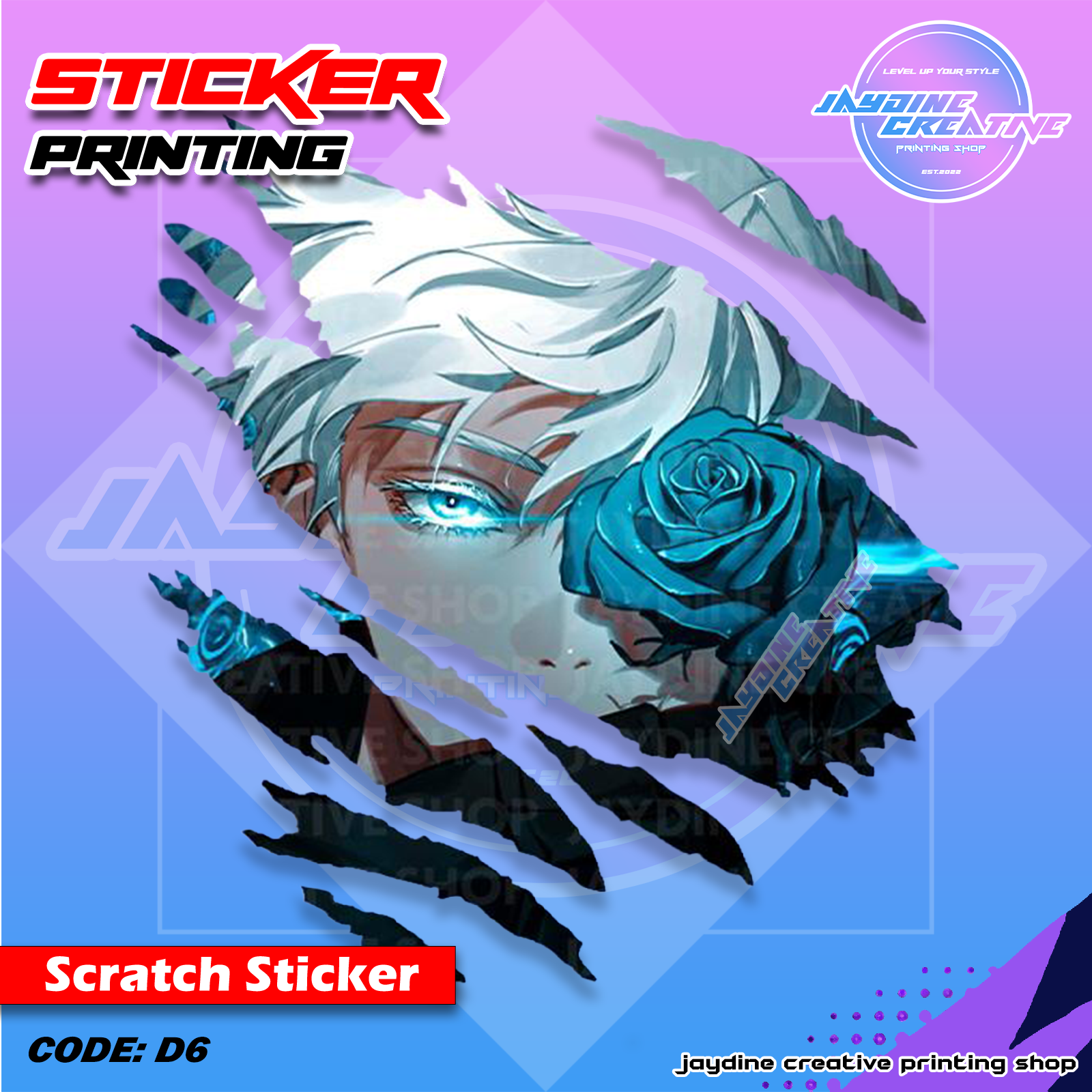 Jujutsu Kaisen Inspired Scratch Design Sticker
