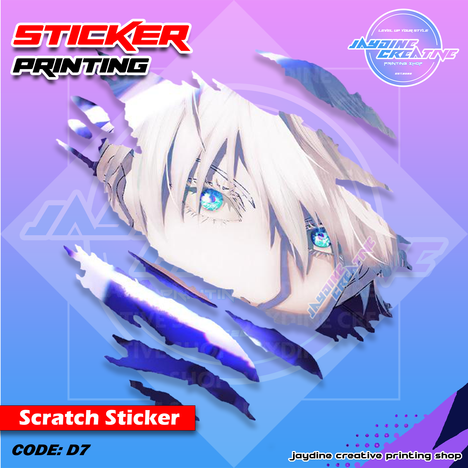 Jujutsu Kaisen Inspired Scratch Design Sticker