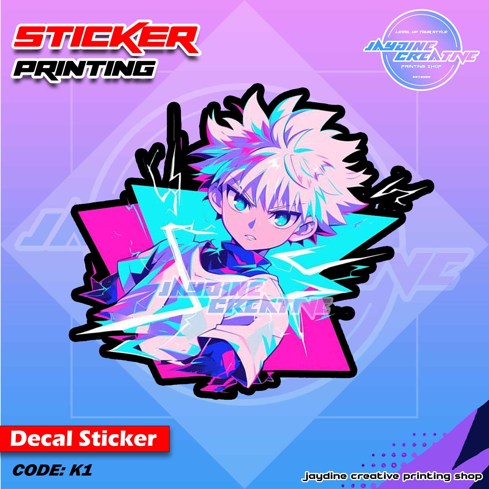 Hunter x Hunter Killua Inspired Peeker Sticker