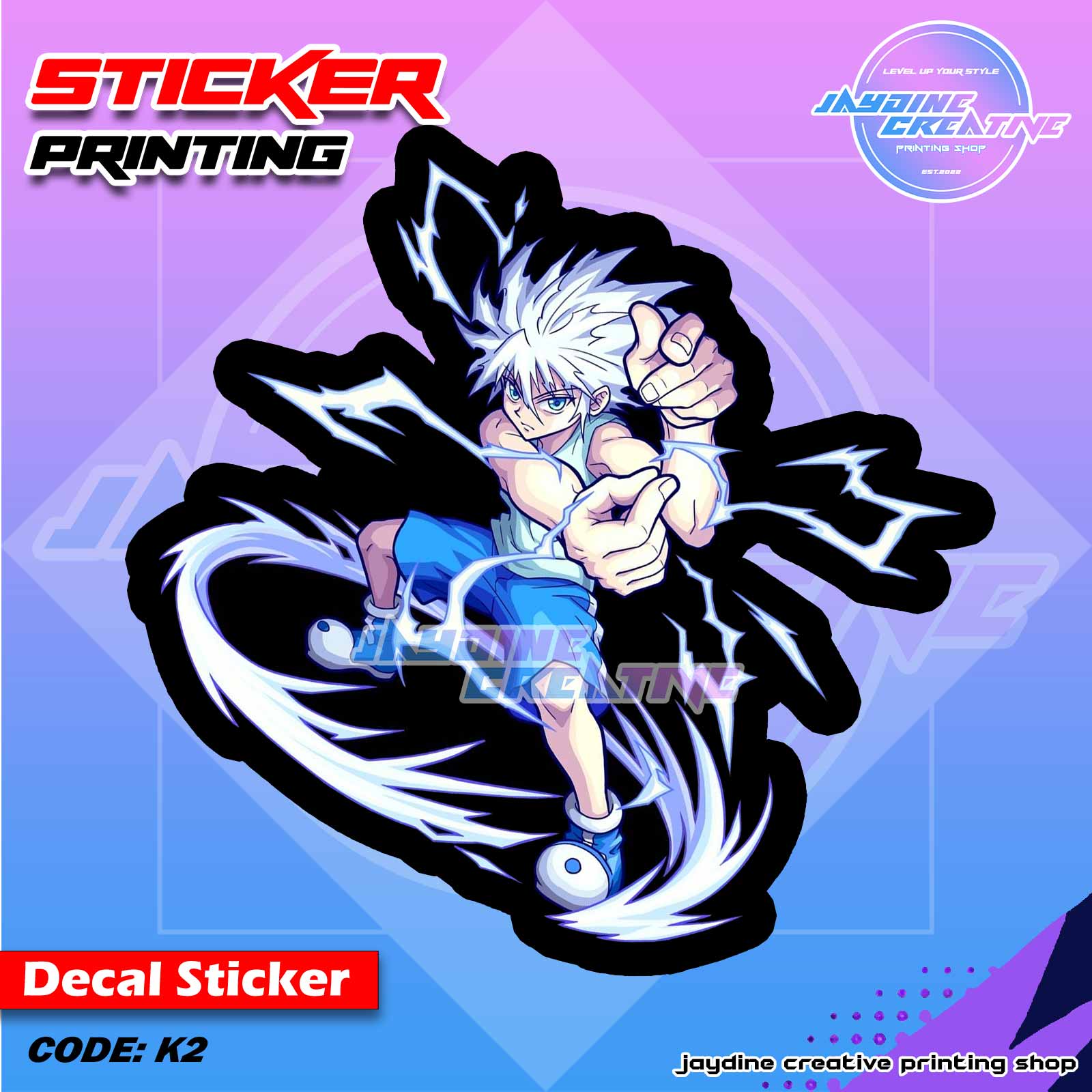 Hunter x Hunter Killua Inspired Peeker Sticker