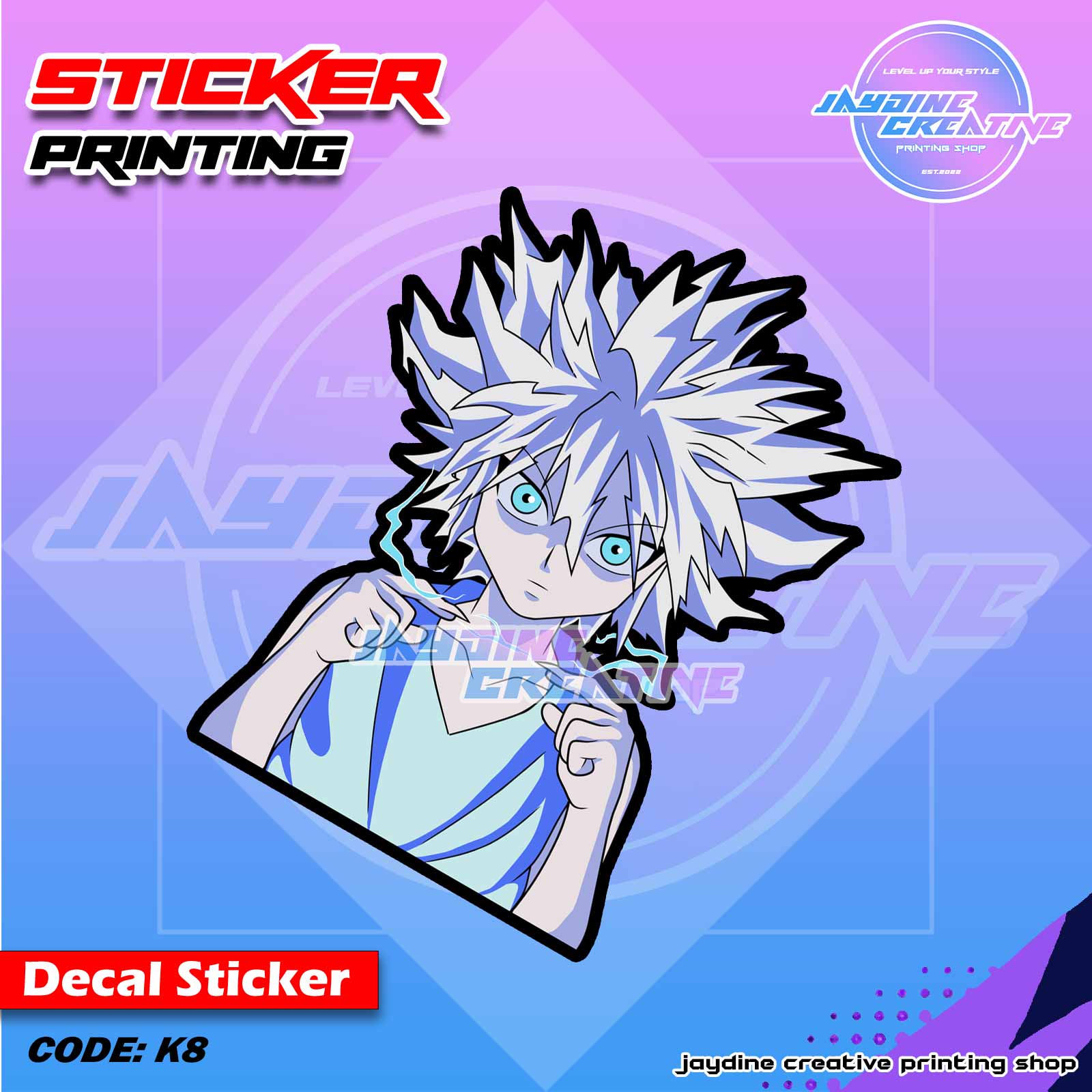 Hunter x Hunter Killua Inspired Peeker Sticker