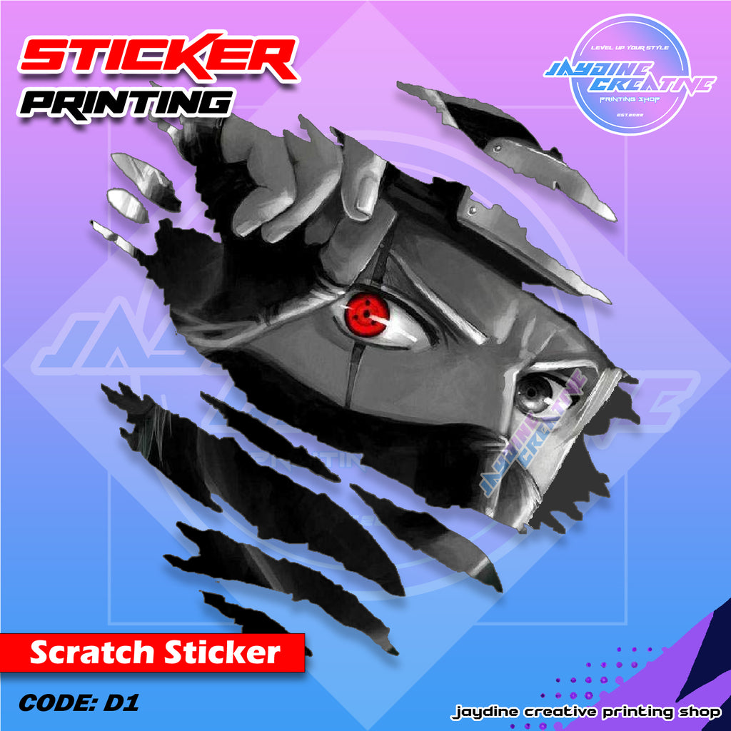Naruto Inspired Scratch Design Sticker