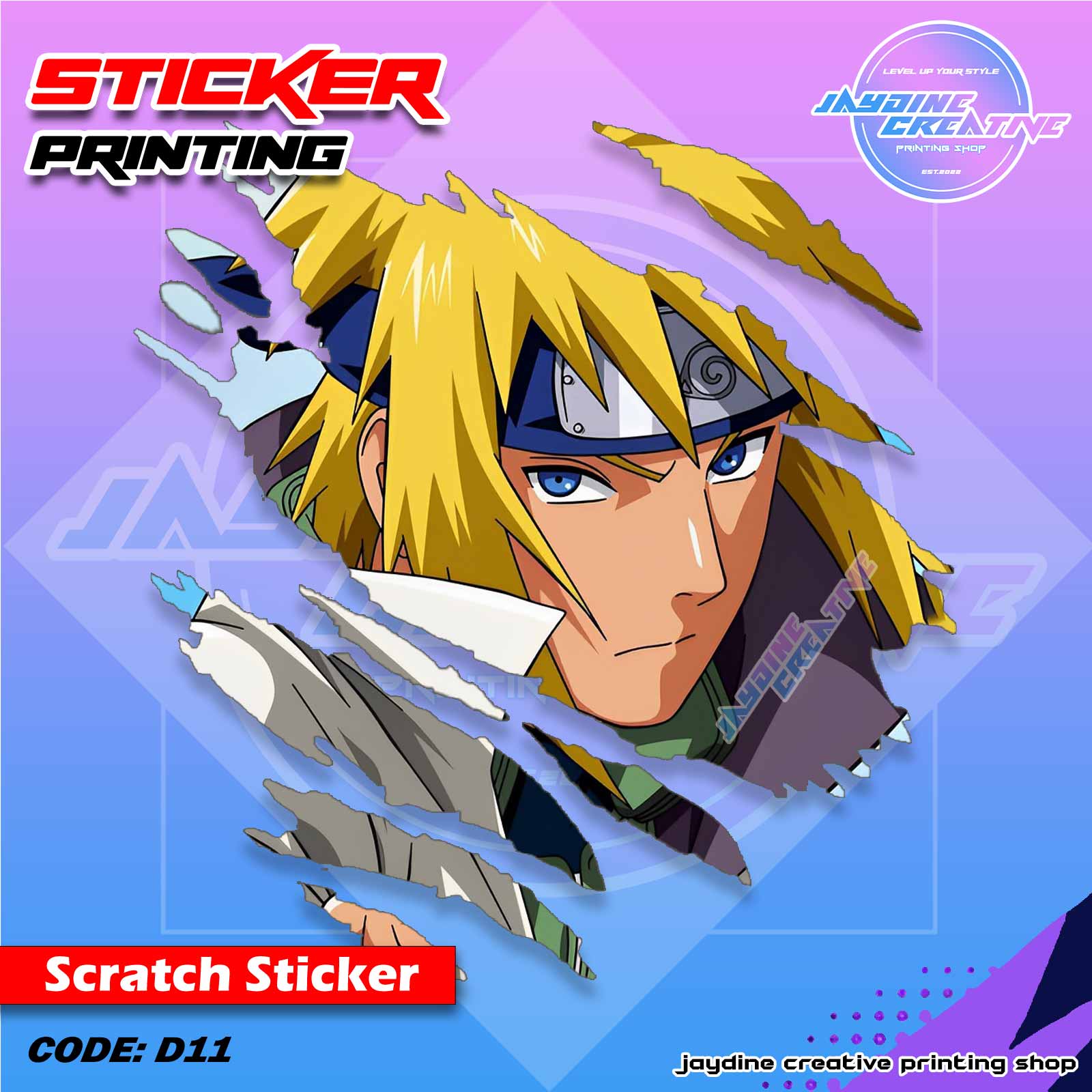 Naruto Inspired Scratch Design Sticker