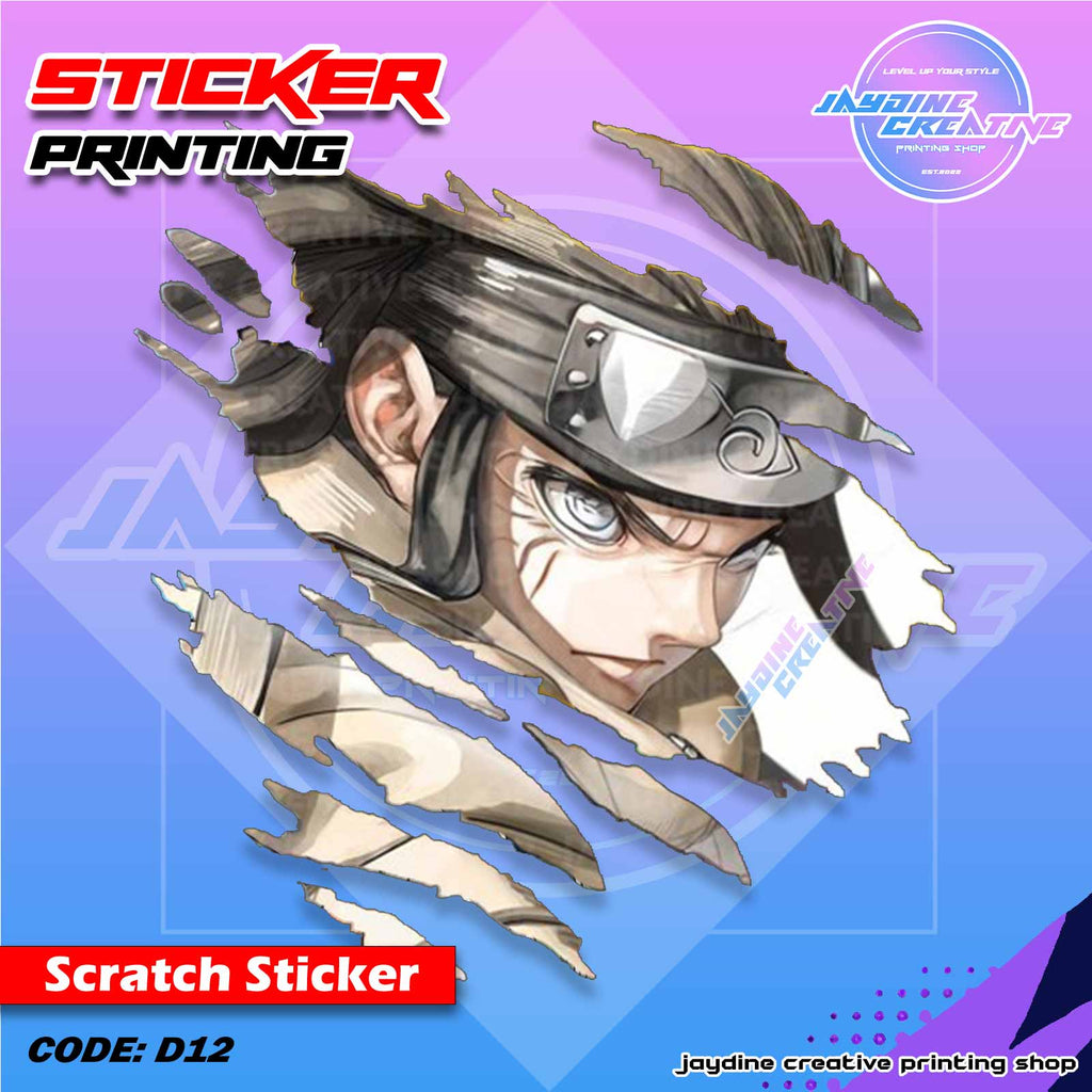 Naruto Inspired Scratch Design Sticker