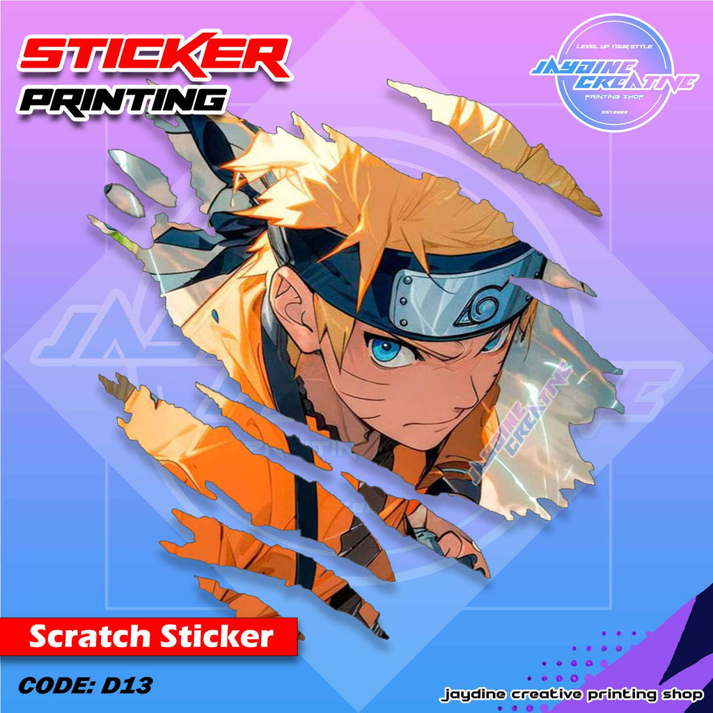 Naruto Inspired Scratch Design Sticker