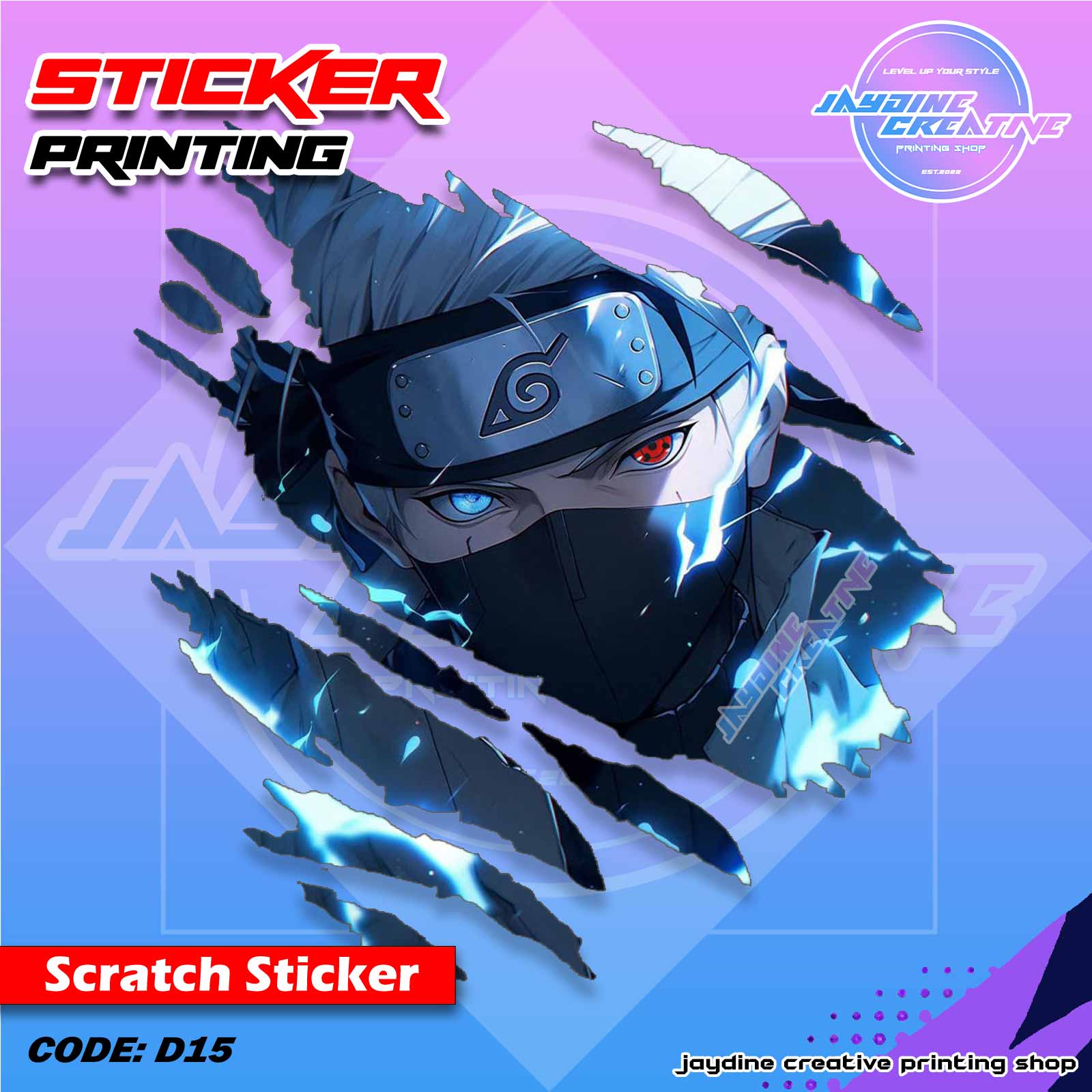 Naruto Inspired Scratch Design Sticker