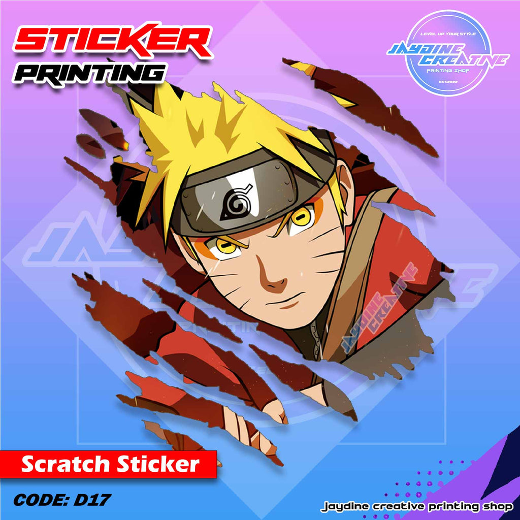 Naruto Inspired Scratch Design Sticker