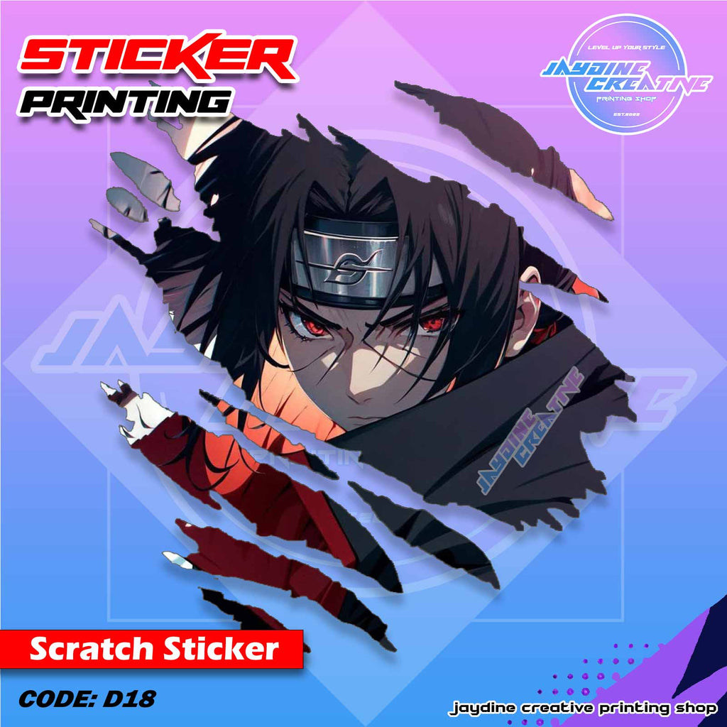 Naruto Inspired Scratch Design Sticker