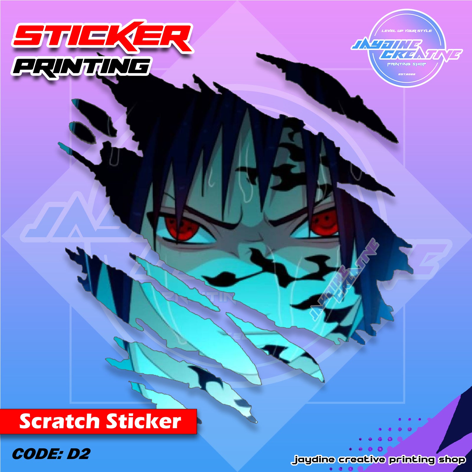 Naruto Inspired Scratch Design Sticker