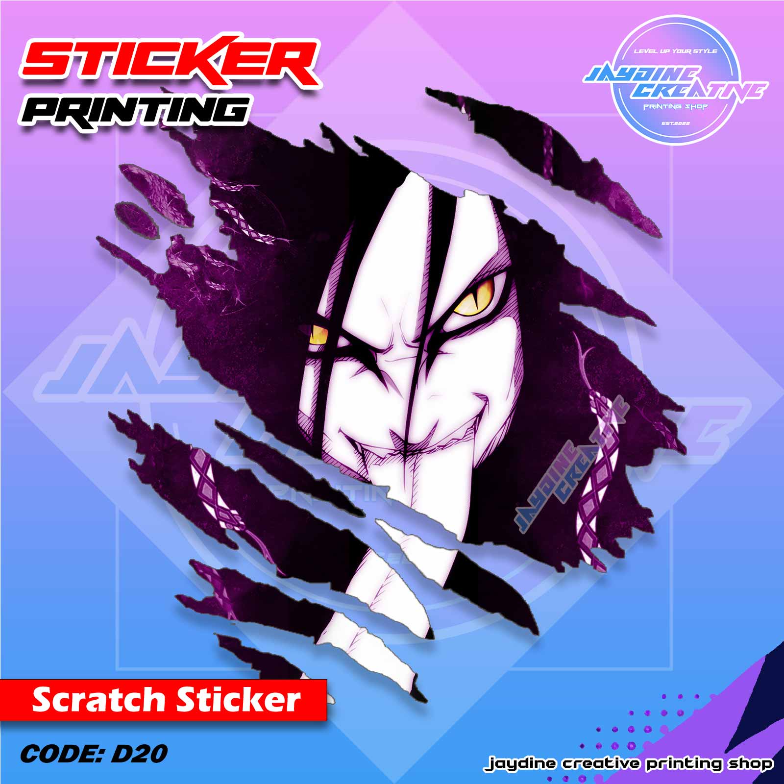 Naruto Inspired Scratch Design Sticker