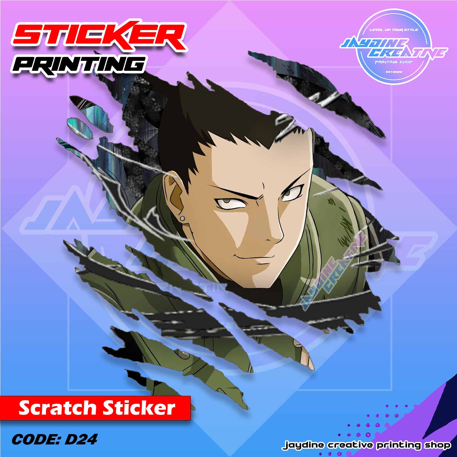 Naruto Inspired Scratch Design Sticker