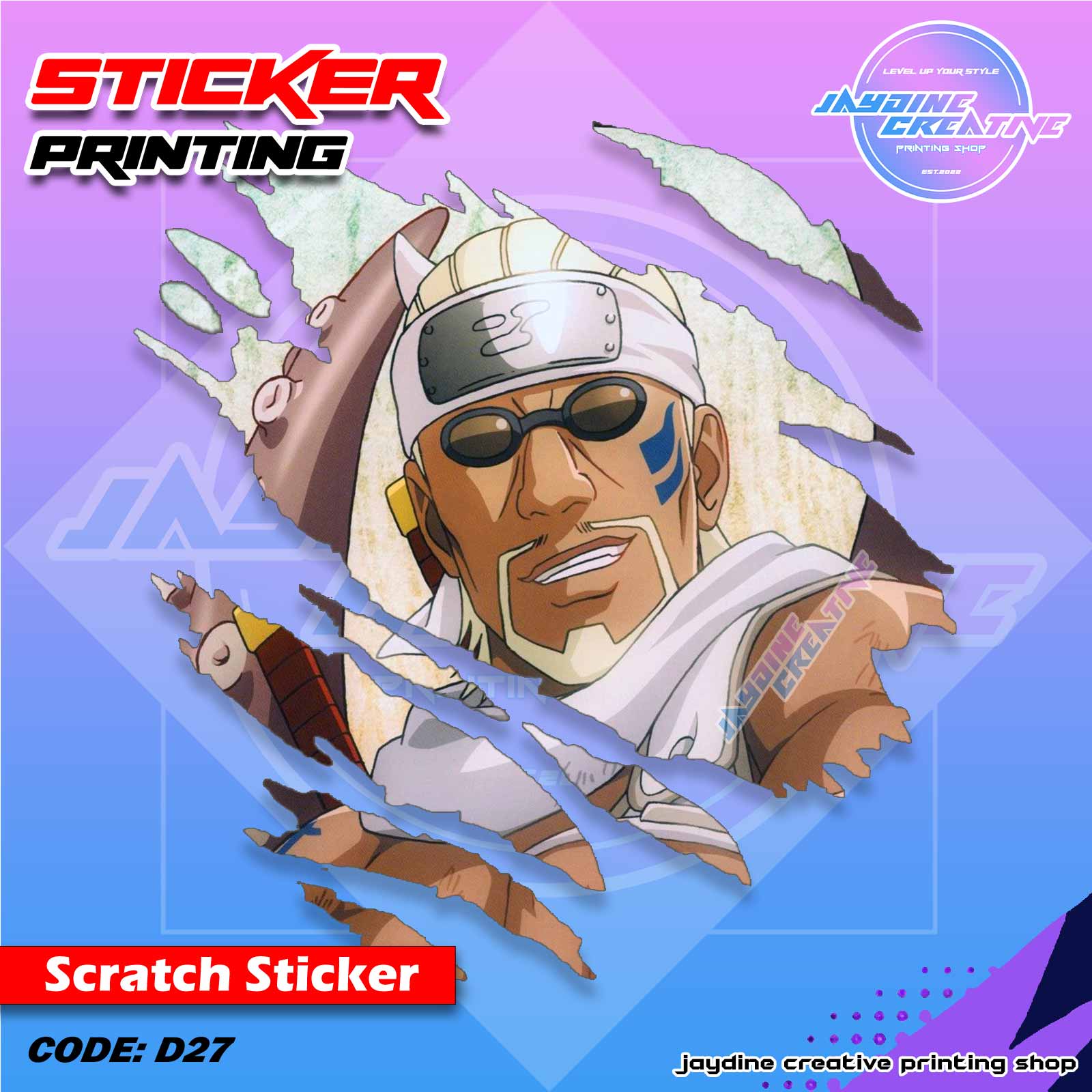Naruto Inspired Scratch Design Sticker