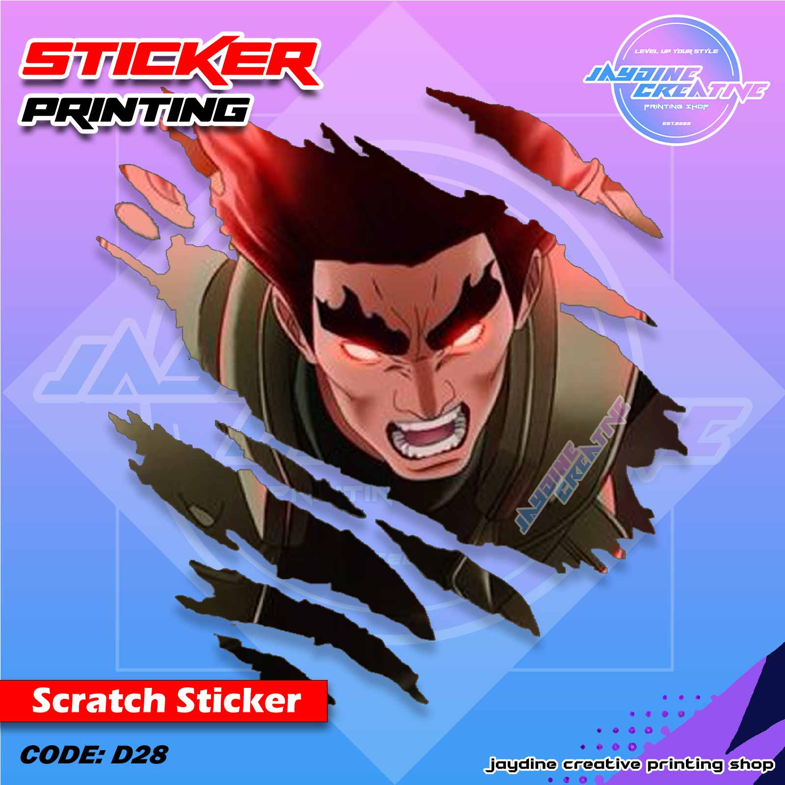 Naruto Inspired Scratch Design Sticker