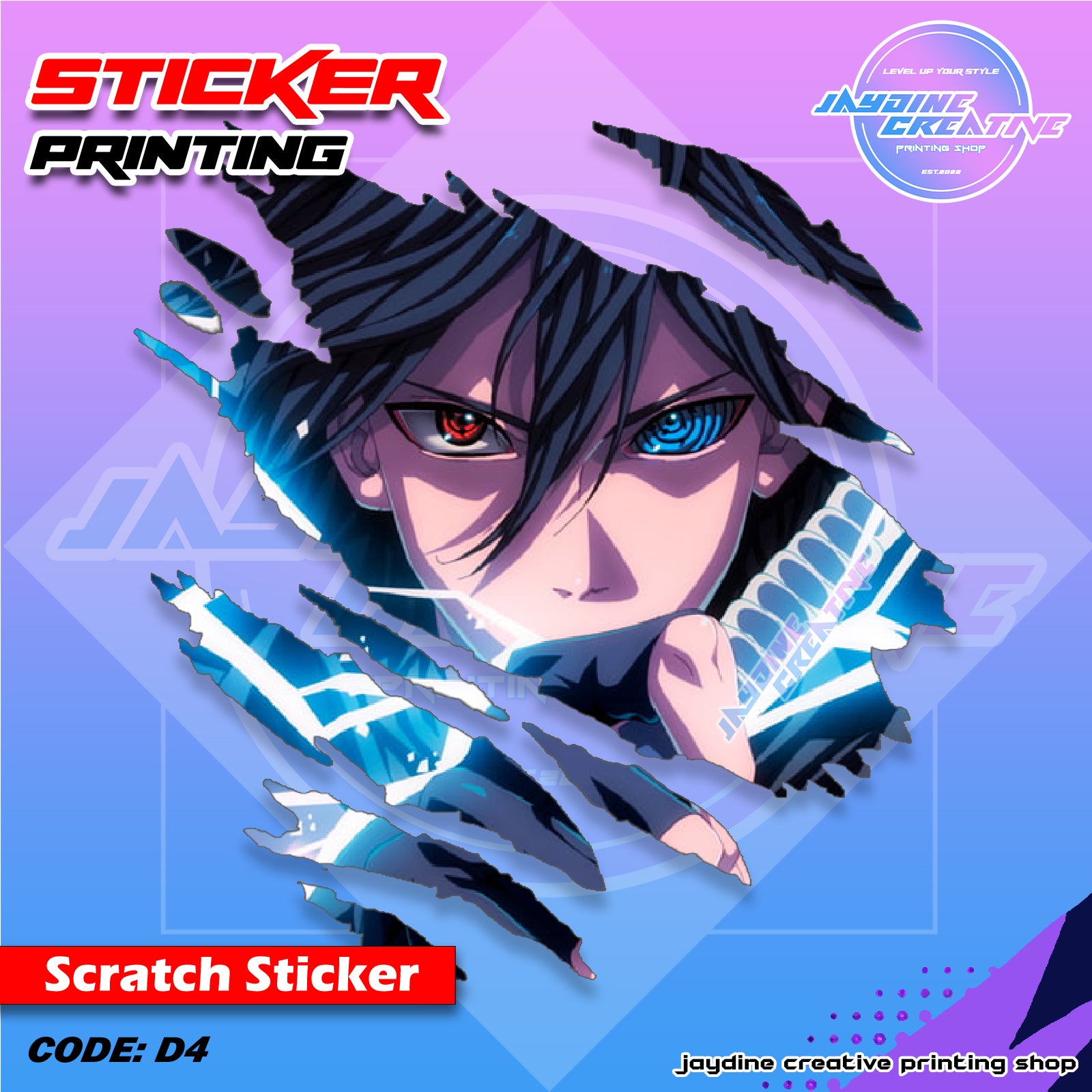 Naruto Inspired Scratch Design Sticker