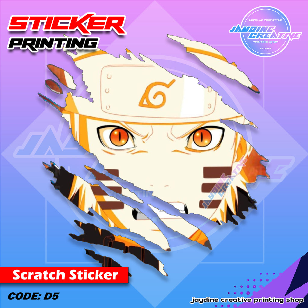 Naruto Inspired Scratch Design Sticker