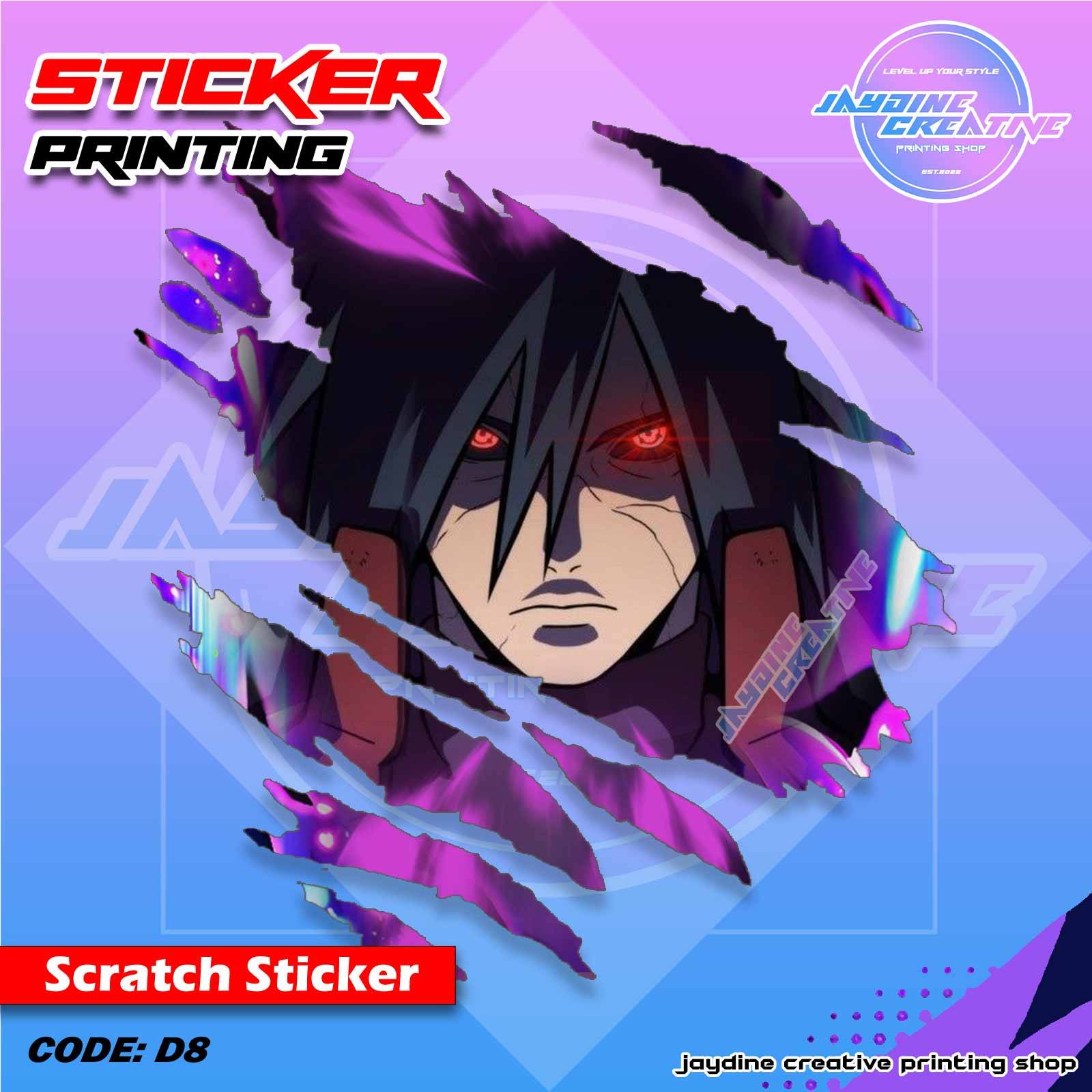 Naruto Inspired Scratch Design Sticker