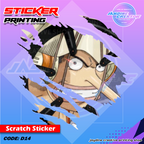 One Piece Inspired Scratch Design Sticker